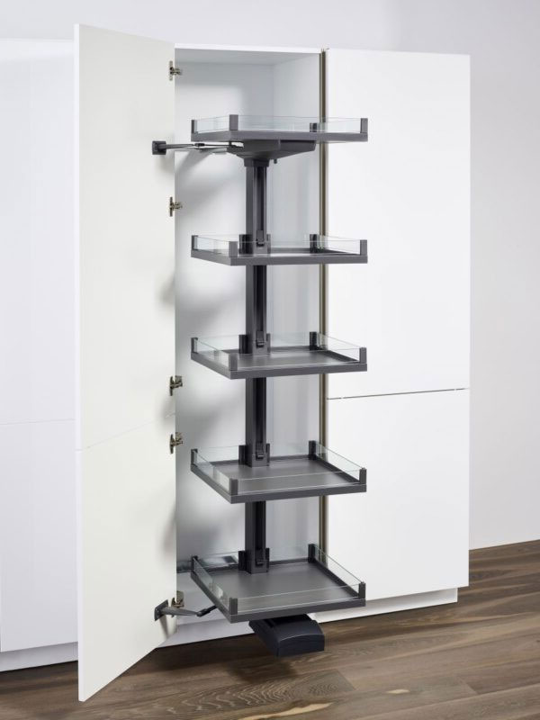 КОМПЛЕКТ левый Конвой Премио 600 мм, H 2100-2199, Арена ВАРИО, 5 полок, цвет АНТРАЦИТ Kessebohmer | официальный магазин