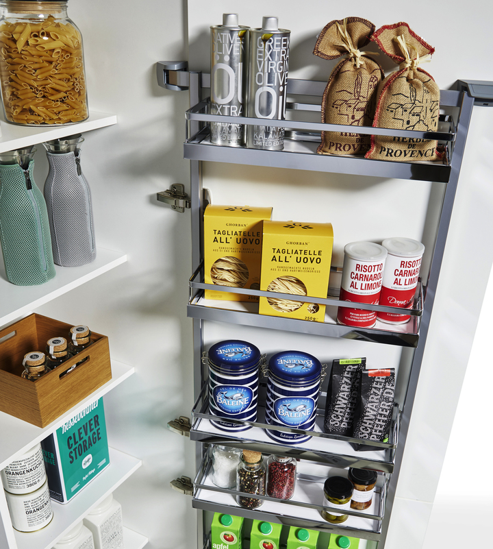 Комплект Тандем Сайд 450 мм, H 1100, Арена СТИЛЬ, Рама + 4 полки, цвет ХРОМ Kessebohmer | официальный магазин