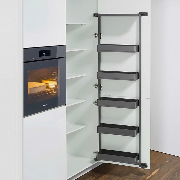 Комплект Тандем Сайд 500 мм, H 1700, Арена ПЬЮР, Рама + 5 полок, цвет АНТРАЦИТ