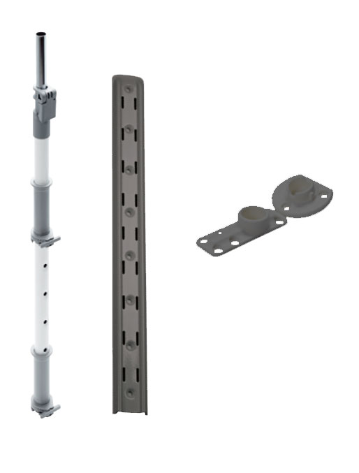 Комплект установочный, Леманс, H 720-900, Ось + крепежный профиль для полок, цвет АНТРАЦИТ